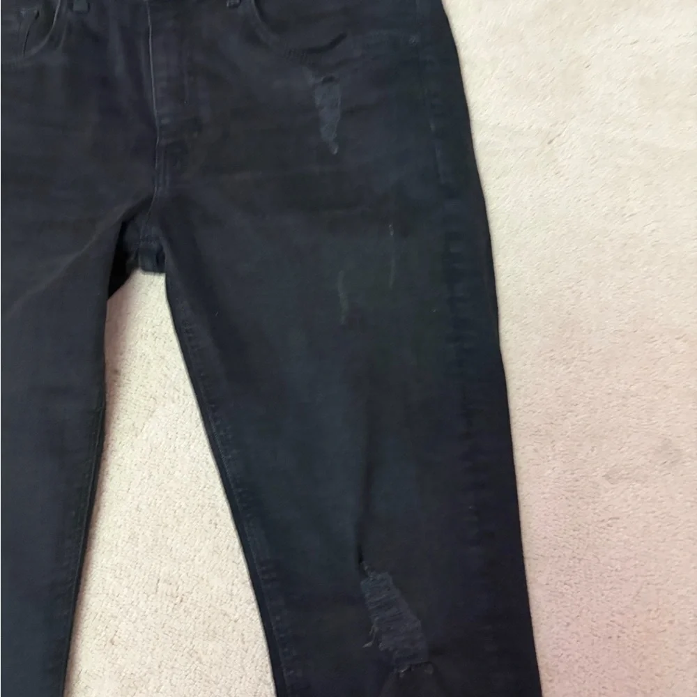 Zara Distressed Black Skinny Jeans - Picture 3 of 5